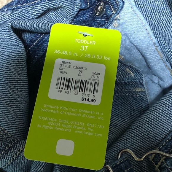 NWT OshKosh denim overalls - Picture 6 of 9